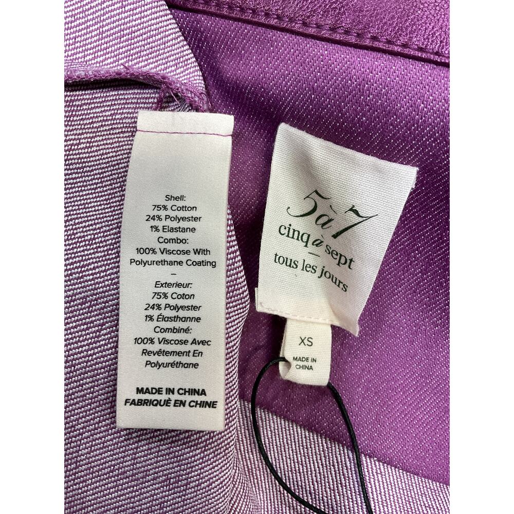Cinq A Sept Metallic Purple Regina Size XS Jacket - Picture 4 of 4